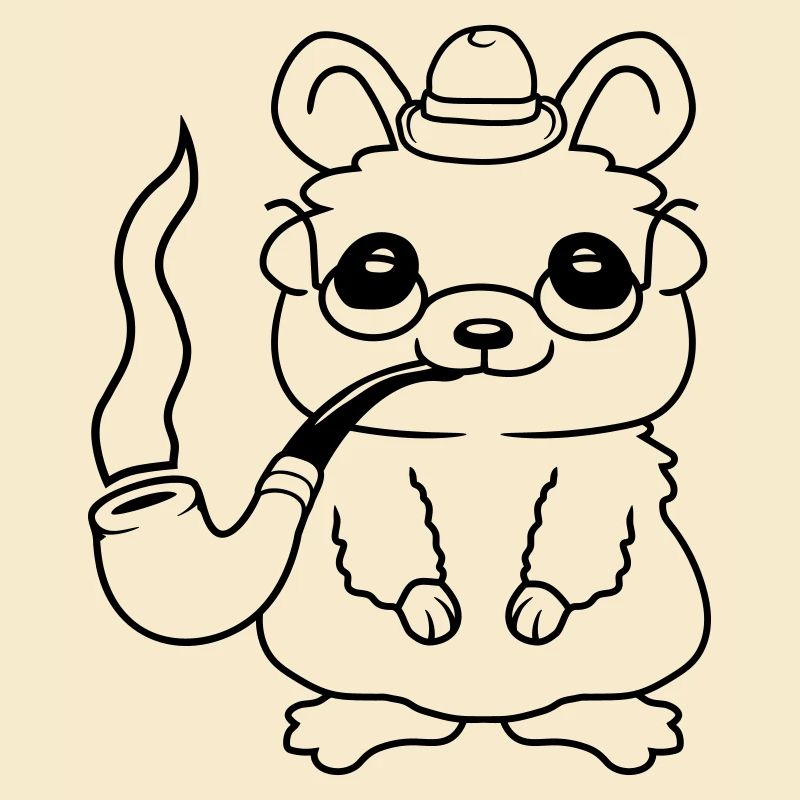 Sir Hamster smokes pipe