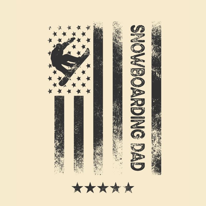 Drapeau américain - Snowboard Dad