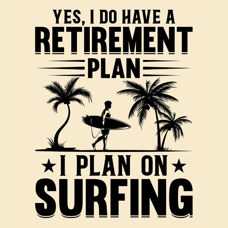 Plan de retraite Water Surfer Wave Surfi