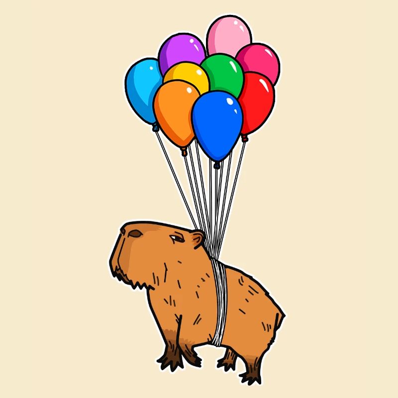 Capybara Rongeur Géant Caver avec Ballons Capybara