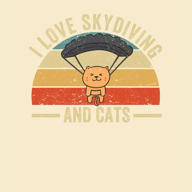 J’adore le parachutisme et le chat drôle