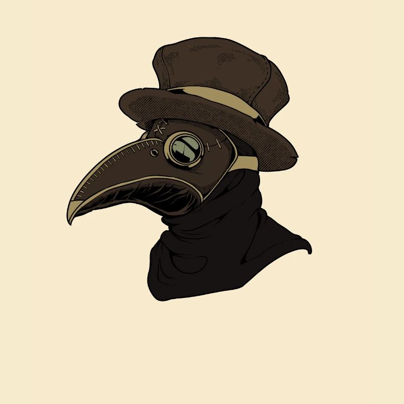 Médecin de la peste avec masque de peste - dessin du médecin de la peste