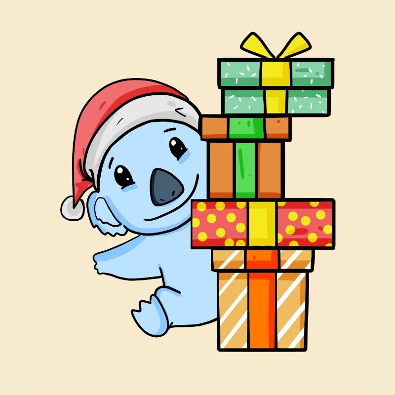 Koala de Noël avec cadeaux