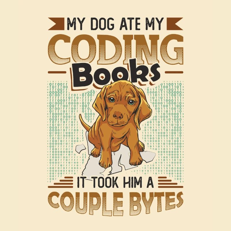 Dog Bytes Code Computer Joke Programmation