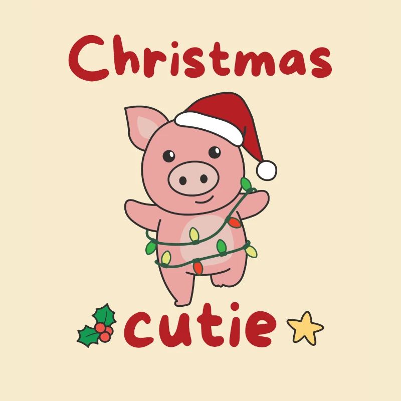 Cochon de Noël Cochons Mignon de Noël