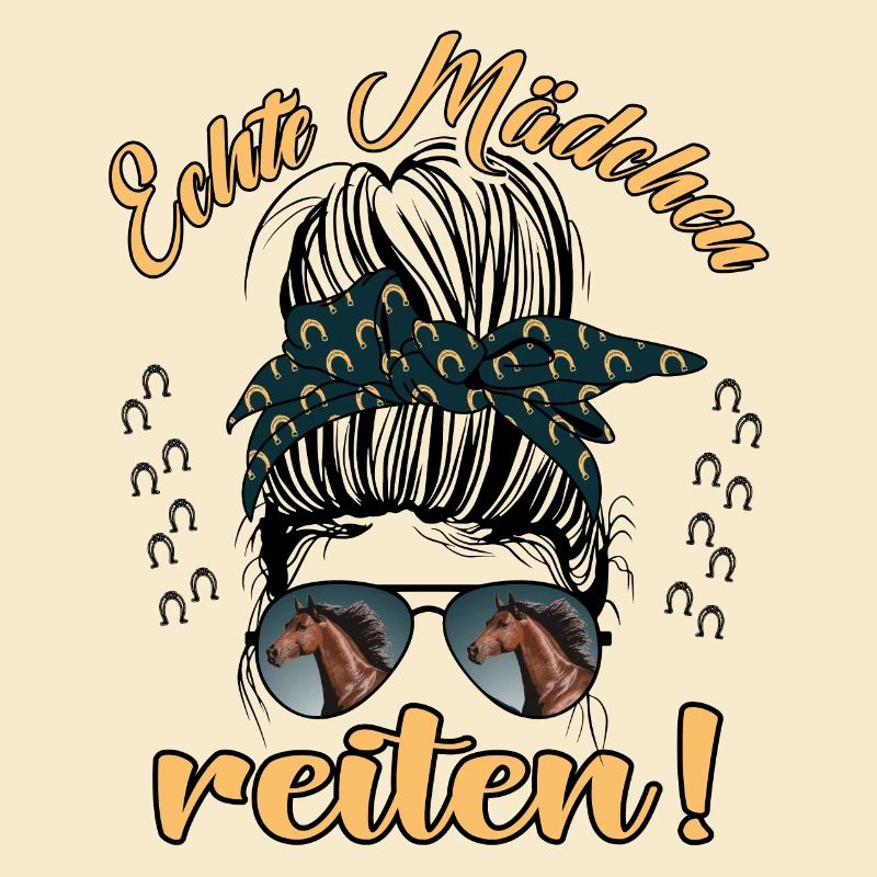 Echte Mädchen Reite Pferde Design