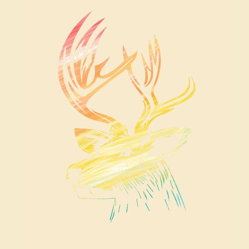 Deer Head Deer Head Rainbow Coloré