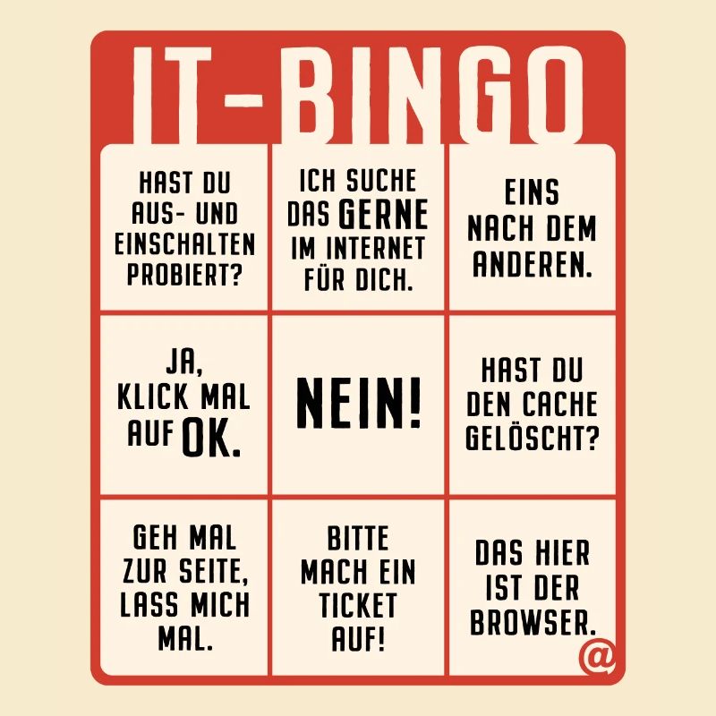 IT Support Bingo Service Desk IT Helpdesk Sysadmin