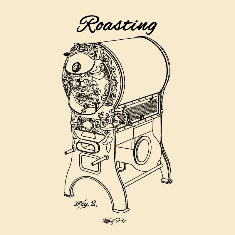 Roastery Coffee Beans Drawing Roasting Machine