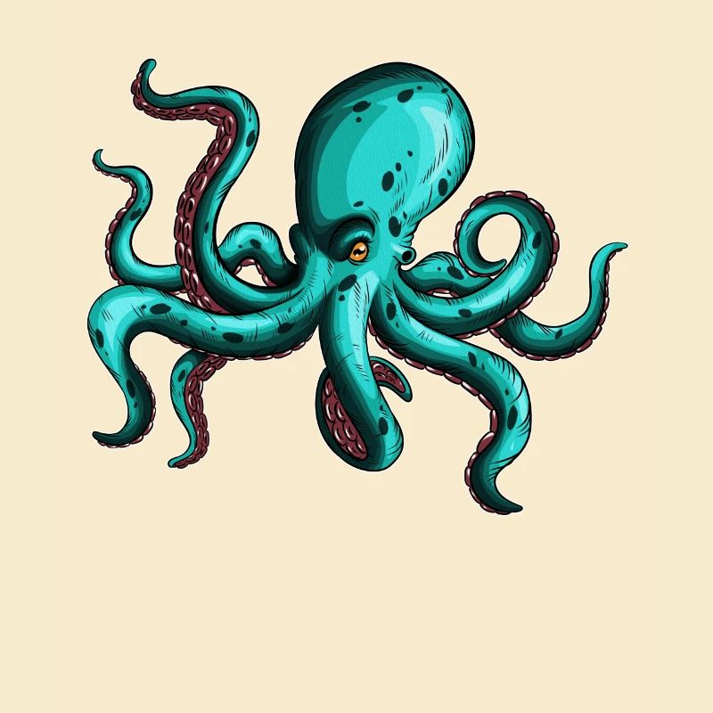 8 Armed Blue Octopus Squid Fan Lover