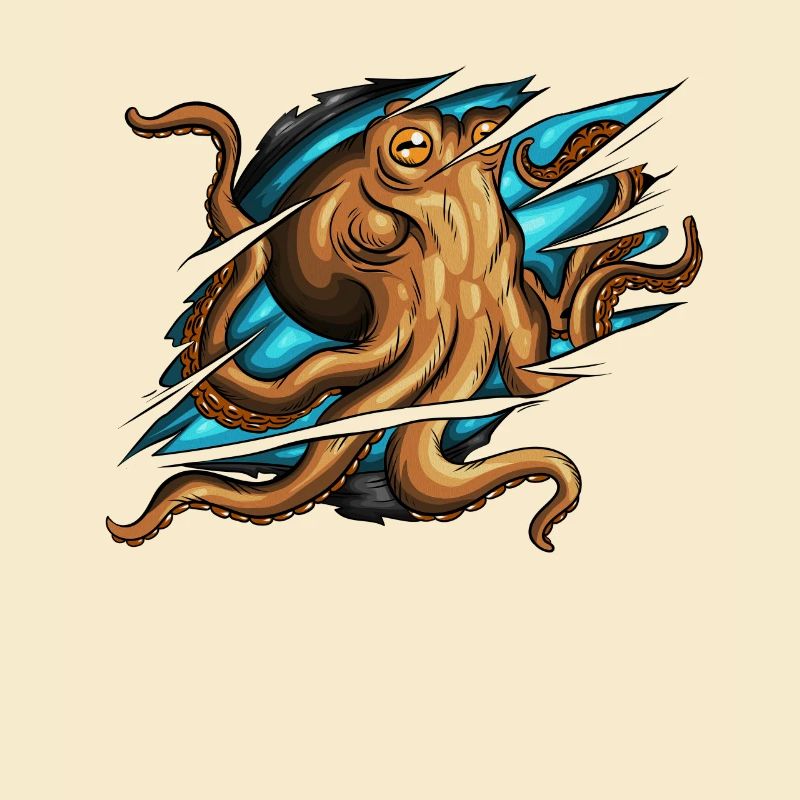 Displaced scratch octopus squid costume