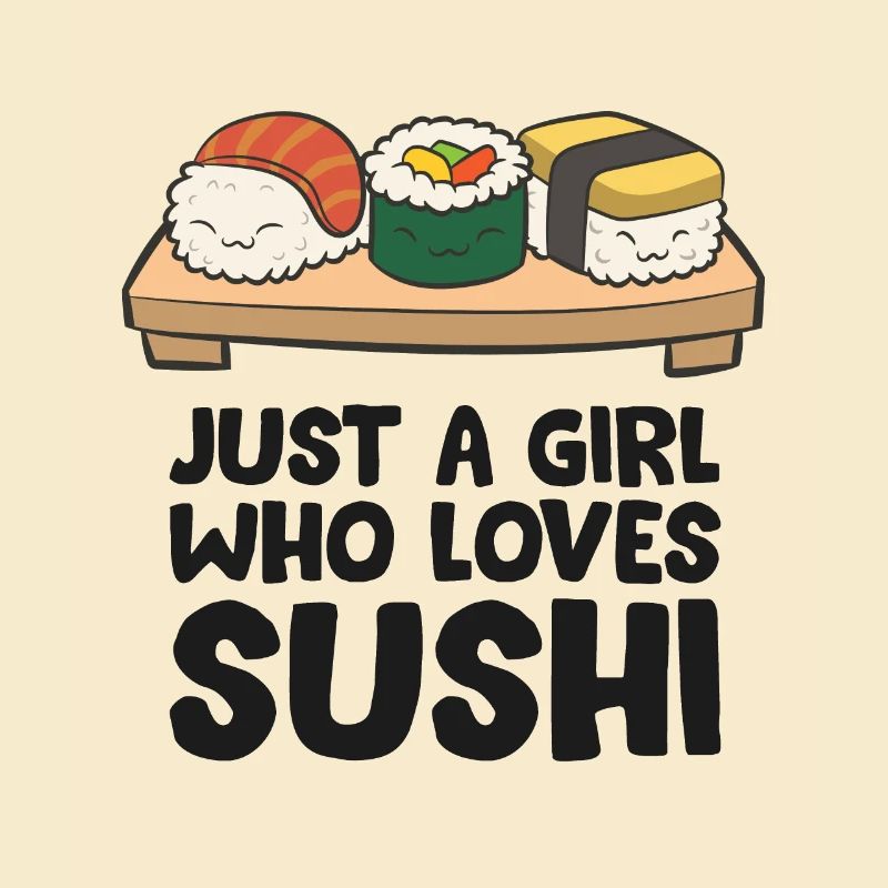 Nur ein Mädchen, das Sushi liebt
