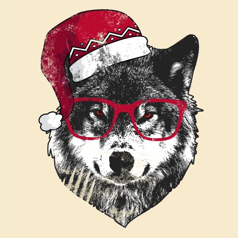 Grumpy Christmas Wolf