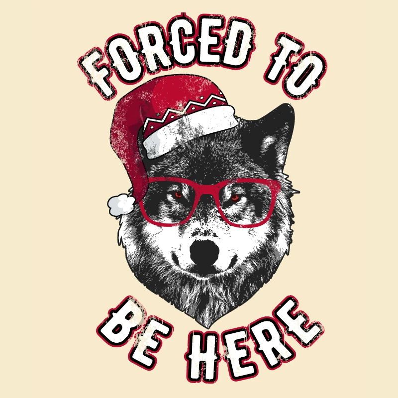 Forced to be here - Grumpy Christmas Wolf