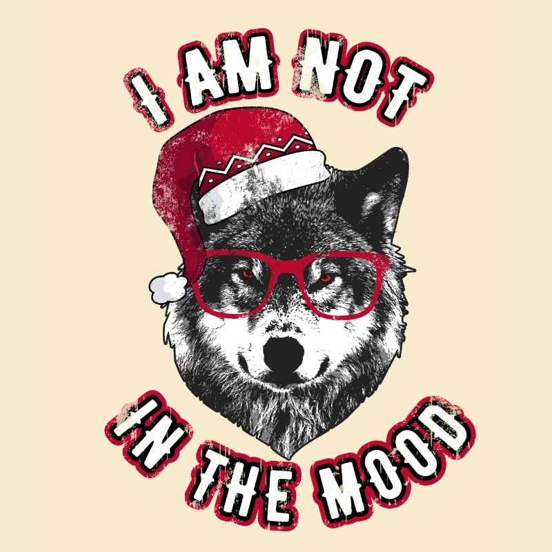 Je ne suis pas d’humeur - Grumpy Christmas Wolf