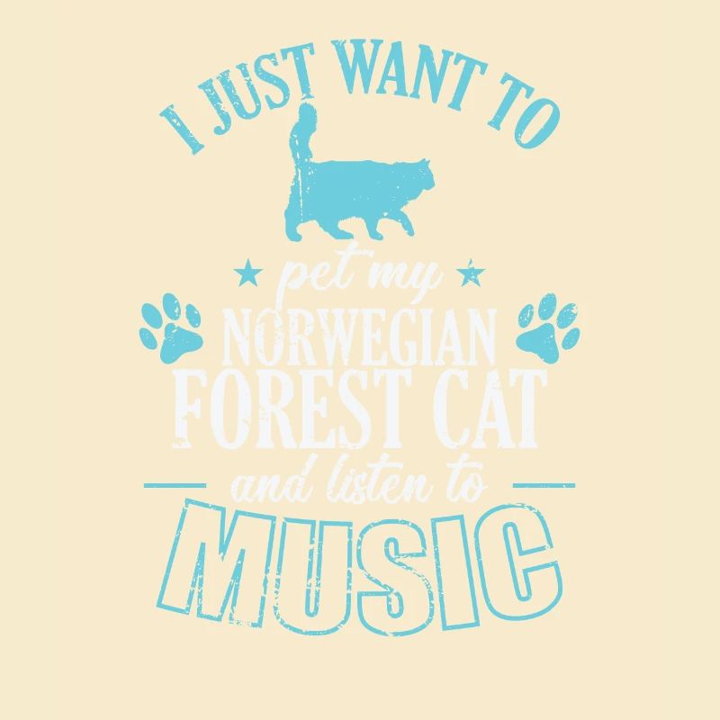 Caresser mon chat de la forêt norvégienne et écouter de la musique