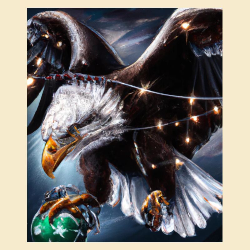 Pygargue à queue blanche de Noël américain avec