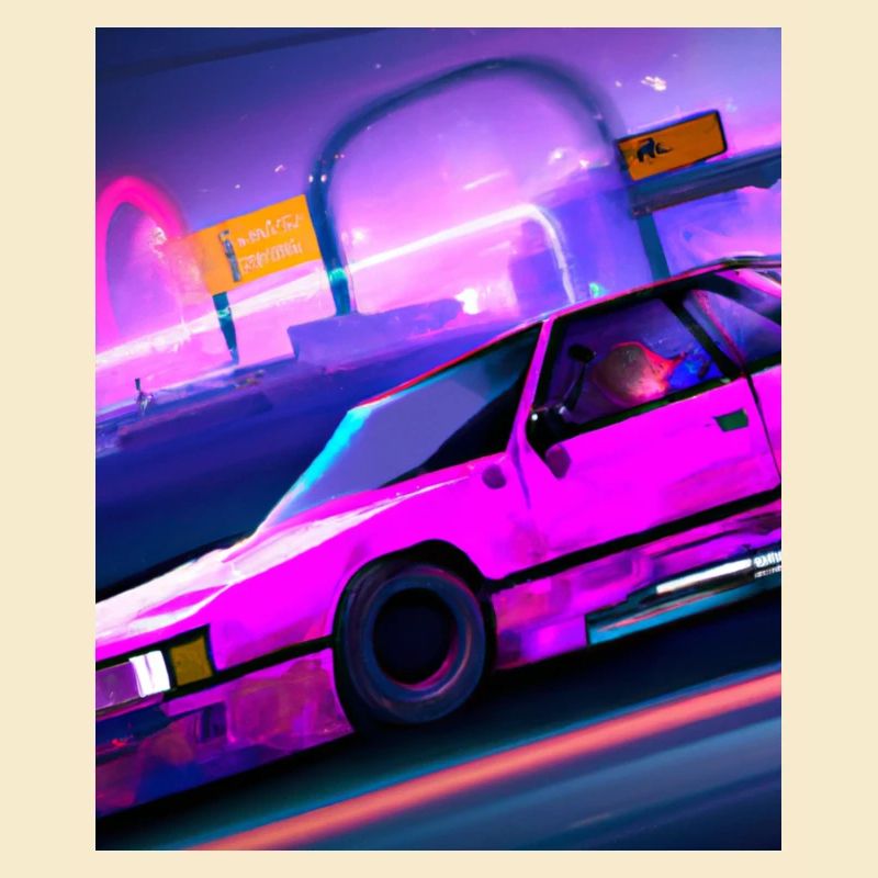 Vaporwave Aesthetic Synthwave Car