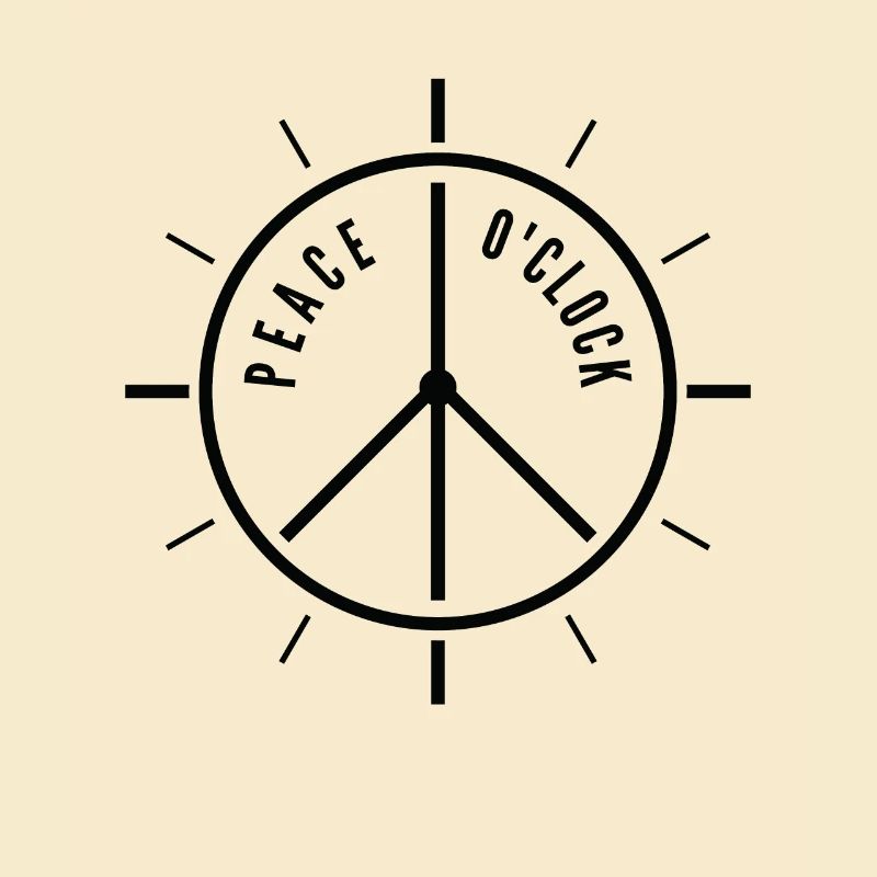 Peace Lover Clock Peace Time Optimistic Peace Sign