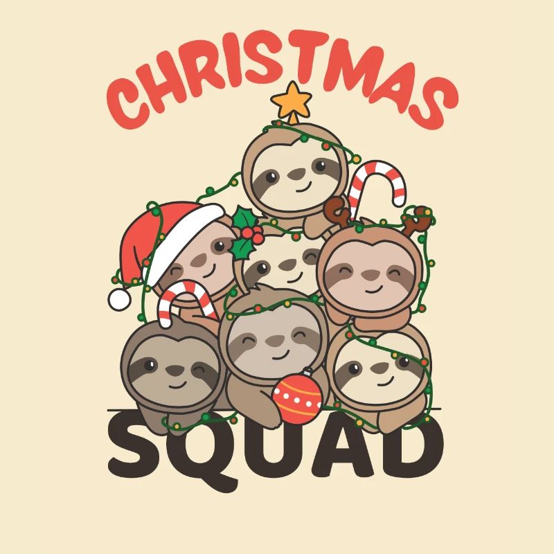 Sloth Christmas Tree Christmas Squad Sloths