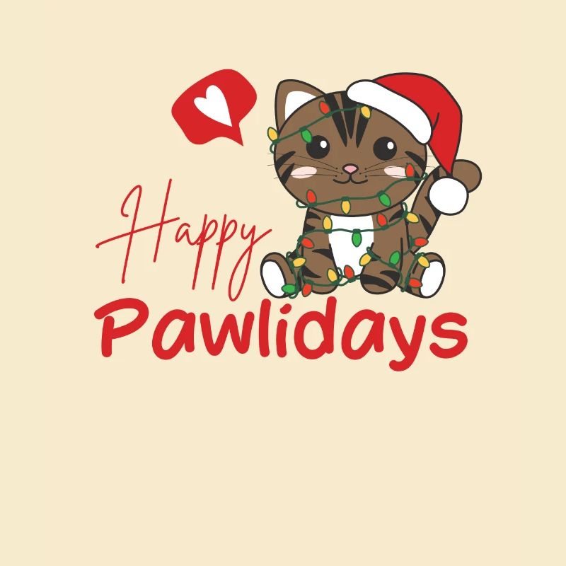 Chat Noël Chats mignons Joyeux Pawlidays