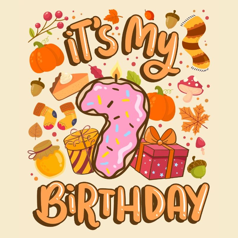 It's my 7 birthday autumn maple leaf autumn