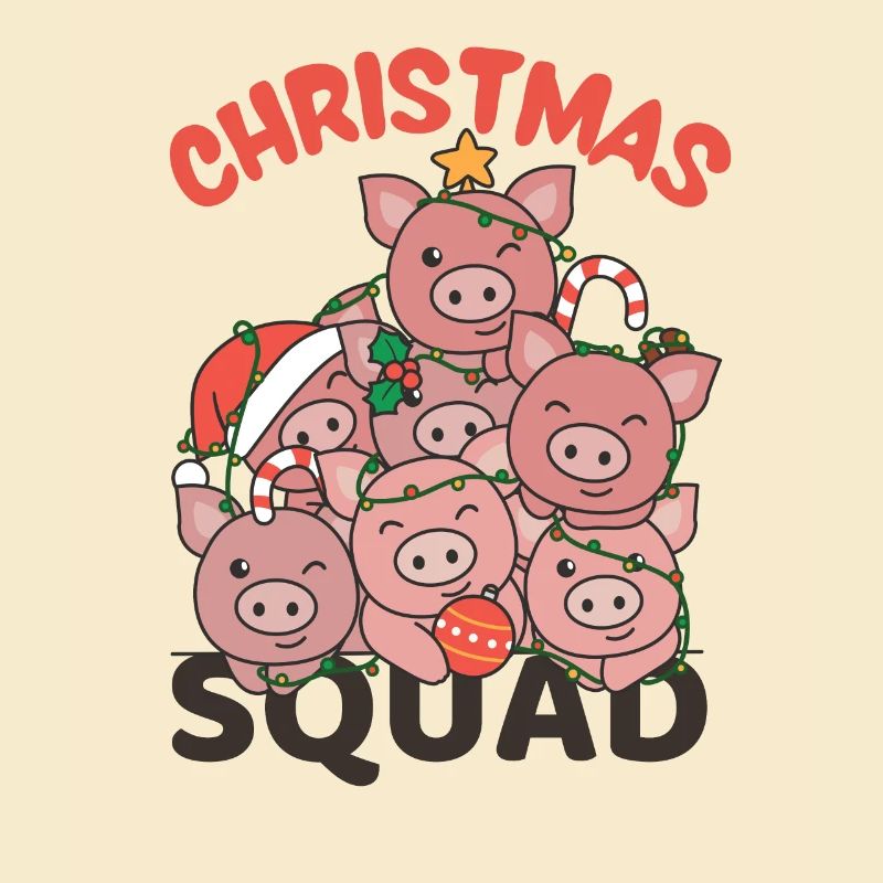 Cochon Arbre de Noël Escouade de Noël Cochons