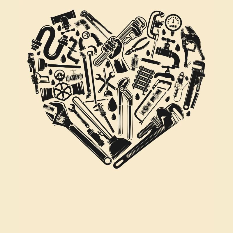 Plumbing Plumber Heart Tools