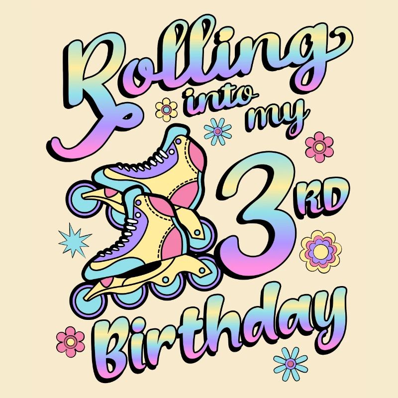 Rolling Into My 3rd Birthday Roller Skater Inline