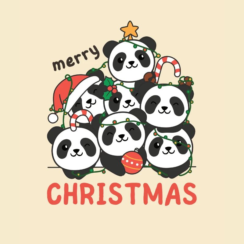 Panda Arbre de Noël Joyeux Noël