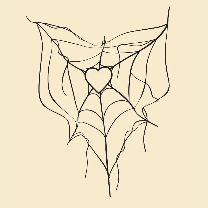 Spider Web Heart Gothic Goth Spider Net