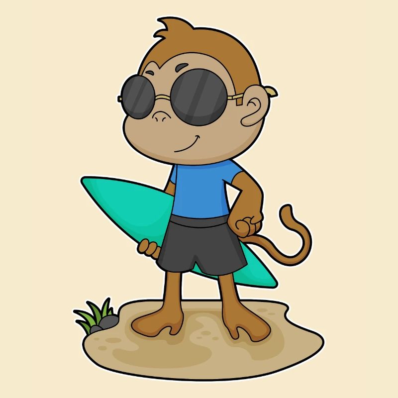Affe Surfer Surfbrett