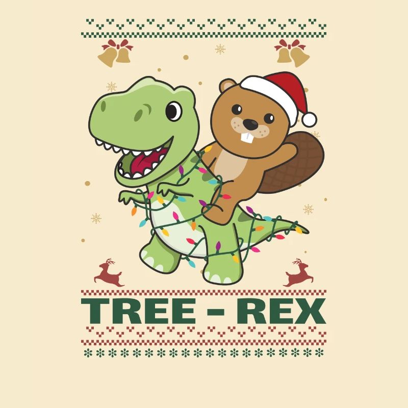 Joyeux Noël moche Noël Castor Tree Rex