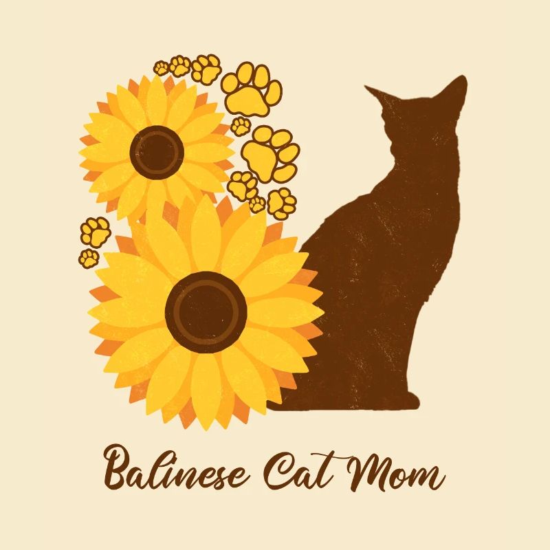 Sonnenblumenmutter - Balinesische Katze