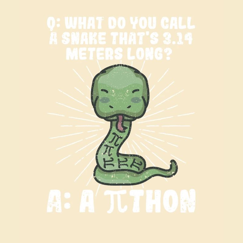 Python Schlange Pithon Pi Tag Symbol lustig Mathe