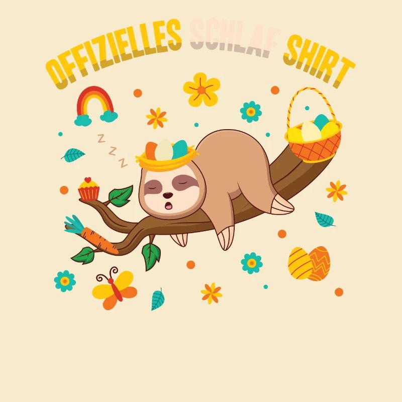 Official Sleep Shirt Cute Easter Sloth