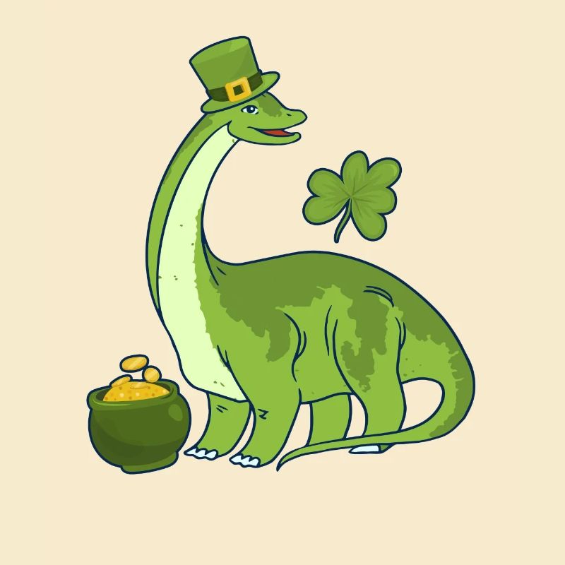 Leprechaun Dinosaur Clover St. Patrick's Day