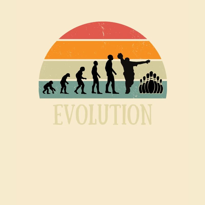 Evolution Bowling Mann Humor Vintage Geschenk