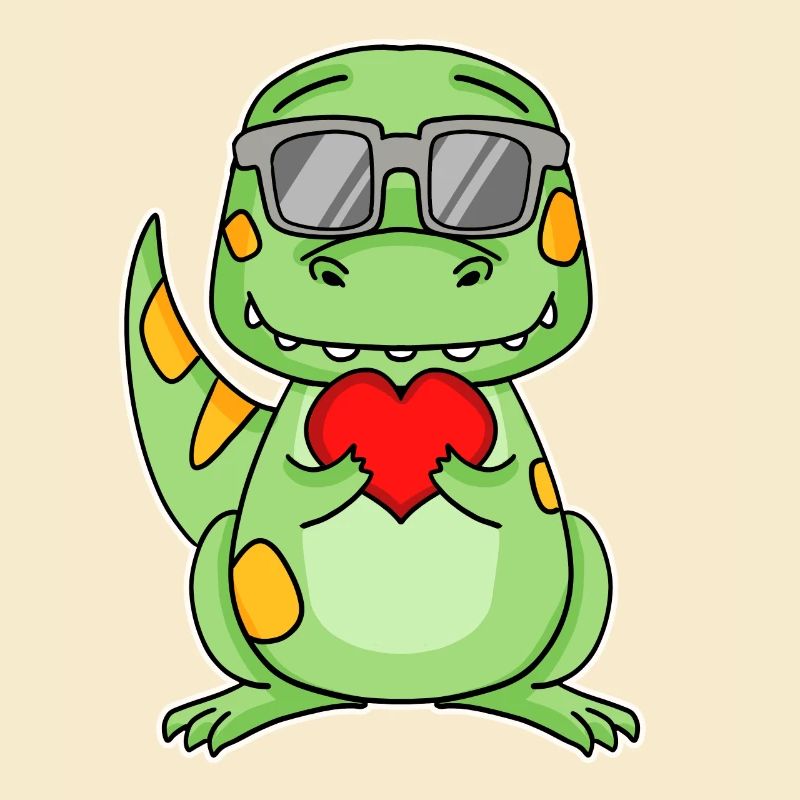 Dinosaurier mit Herz - Liebe Romantisch