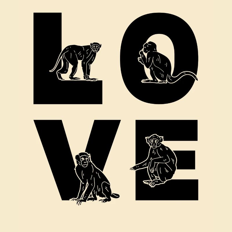 Monkey LOVE Orangutan Monkeys - Singes mignons