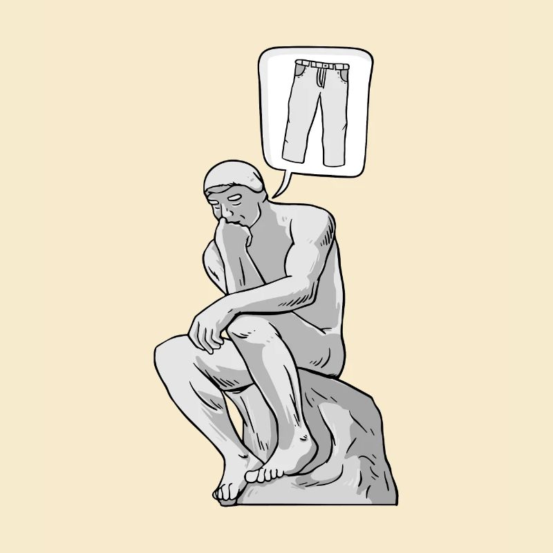 Thinker Statue Pants Design for a Philosopher