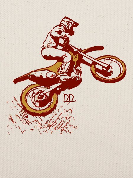 ein dreckiger Weitsprung beim Motocross