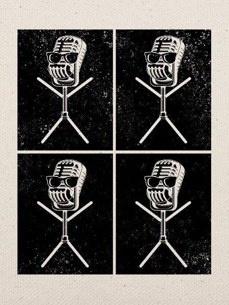 Podcast Microphone Stick Figure Podcaster