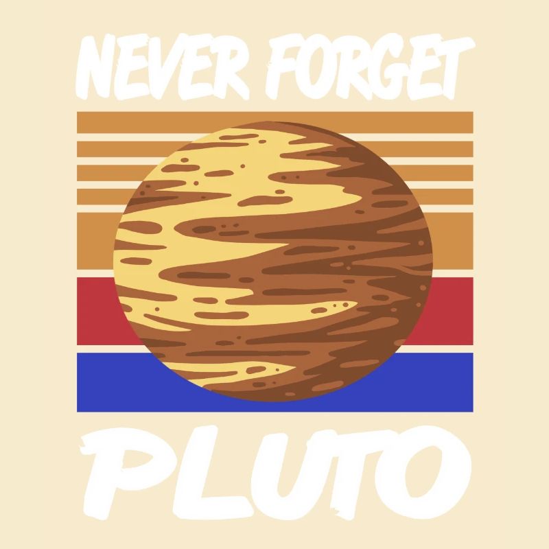 NEVER Forget Pluto Retro Vintage Planet Space