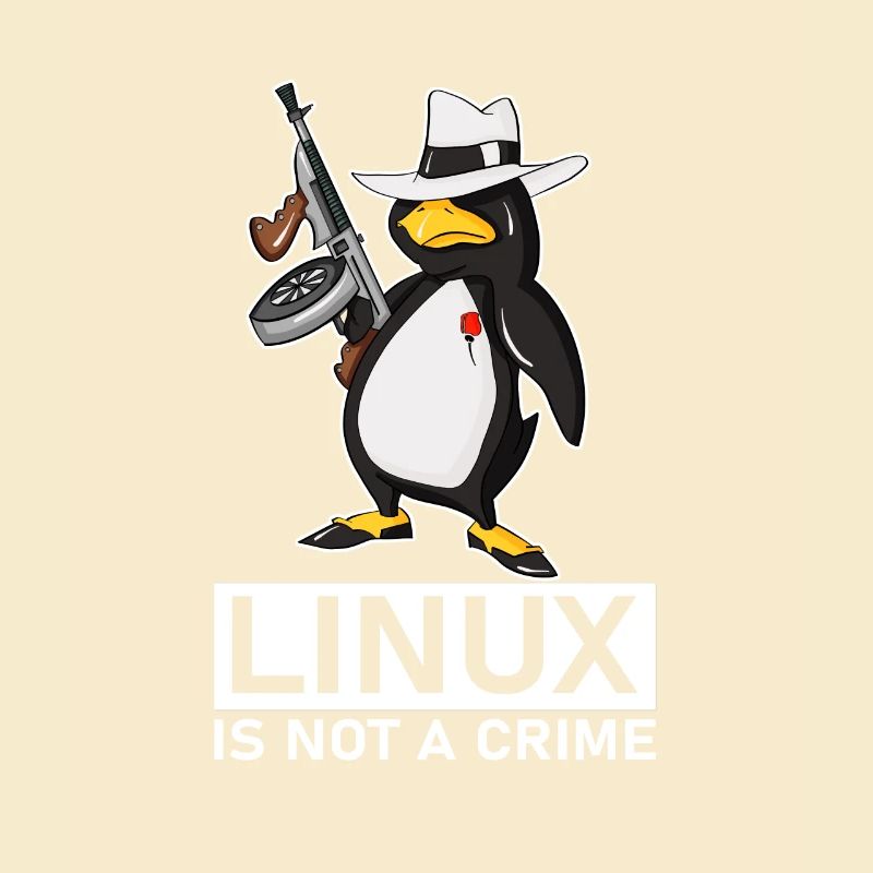 Linux is Not A Crime Linux Tux Penguin