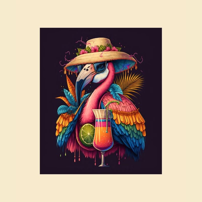 Flamingo Playing Musical Instruments Mexican
