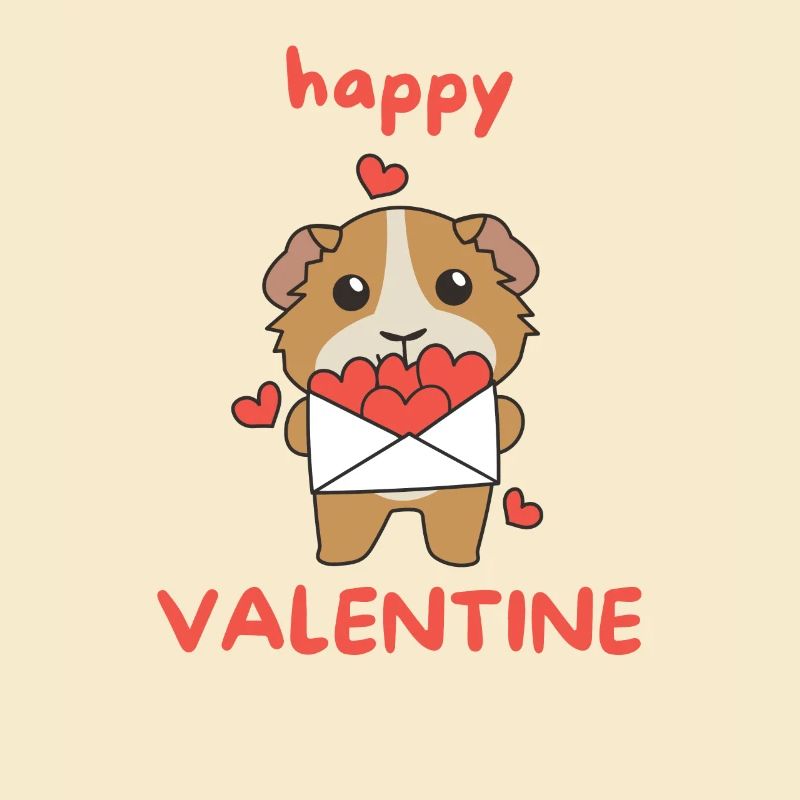 Cochons d’Inde pour la Saint-Valentin animaux mignons