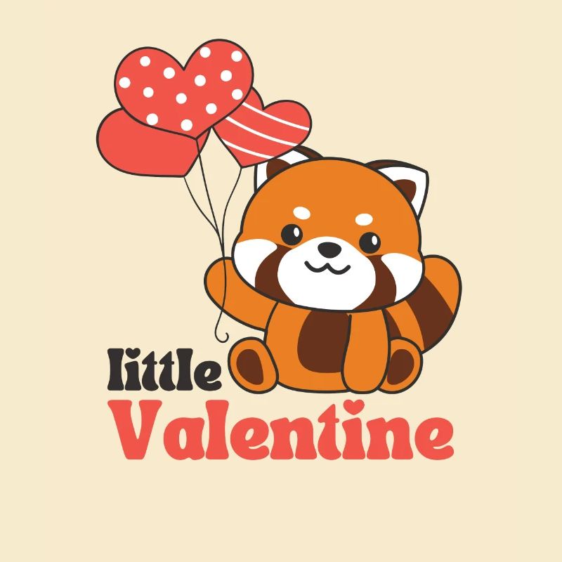 Panda roux pour la Saint-Valentin petit Valentin