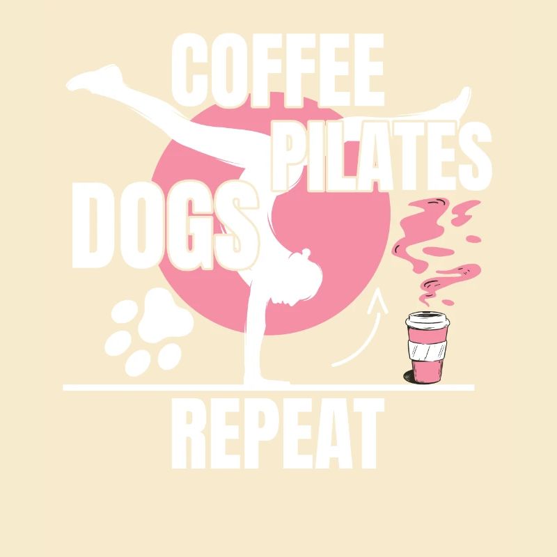Café Pilates Chiens Répéter Pilates drôle