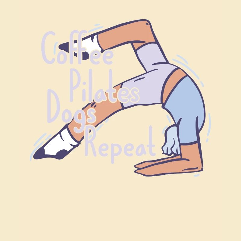 Café Pilates Chiens Répéter Pilates drôle